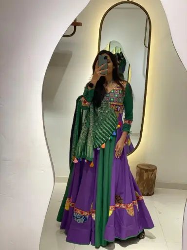 Green - Purple Lehenga Choli